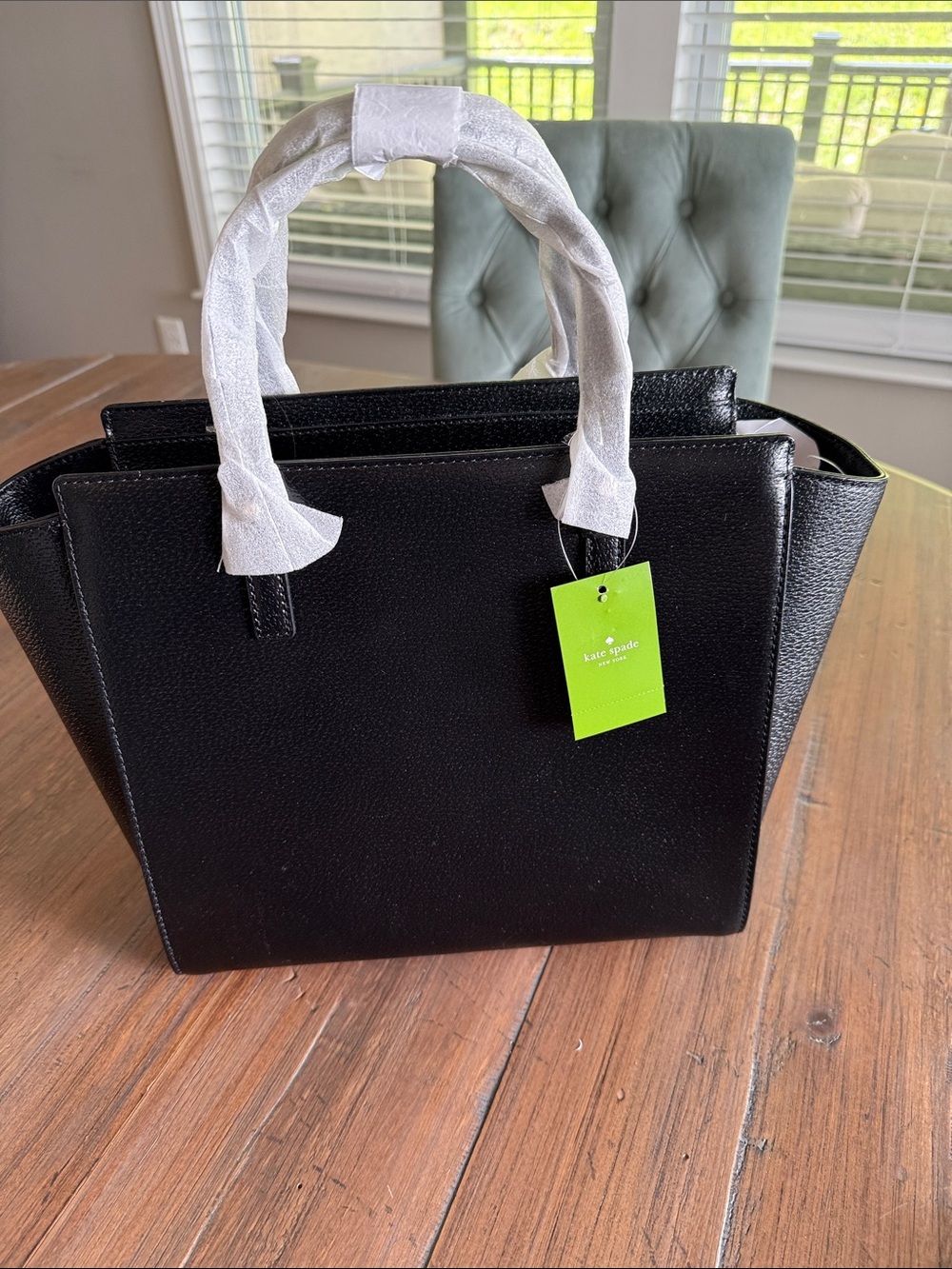 kate spade Black Pebbled Leather Top-Handle Tote